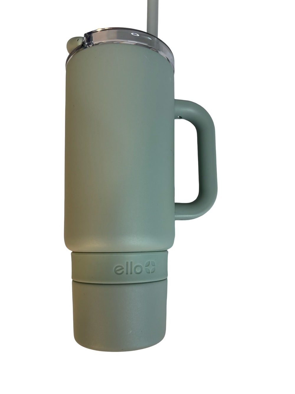Ello Sage Green Travel Tumbler with Handle and straw